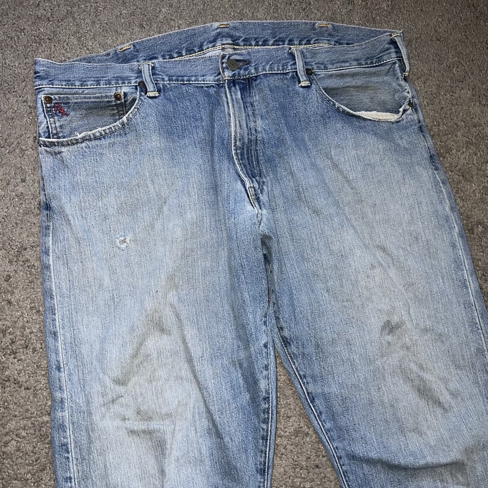 Polo Ralph Lauren Hampton Straight Jeans Mens 40x32 Light Denim Washed